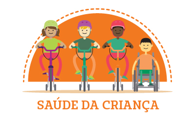 Representação gráfica de crianças andando de bicicleta