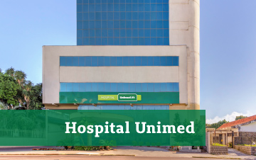 Foto da fachada do prédio do Hospital Unimed